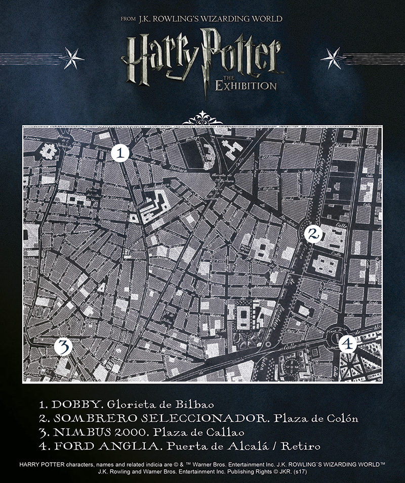 Localización de las esculturas de Harry Potter en Madrid