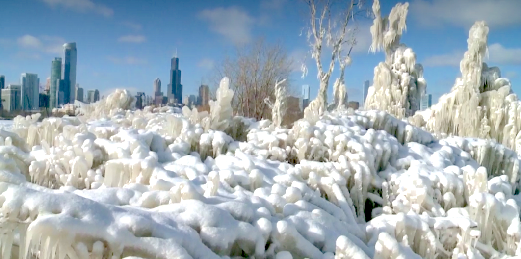 frozen Lake Michigan