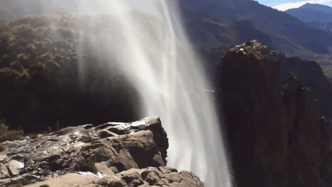 Inverted Waterfall in Chile