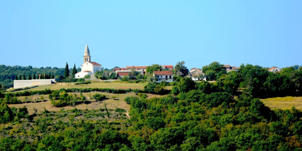 Landscape of Kringa, the historic Croatian village associated with the legend of vampire Jure Grando.