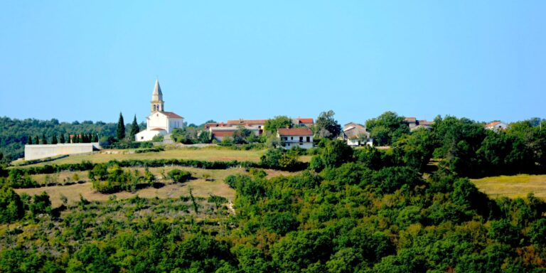 Landscape of Kringa, the historic Croatian village associated with the legend of vampire Jure Grando.