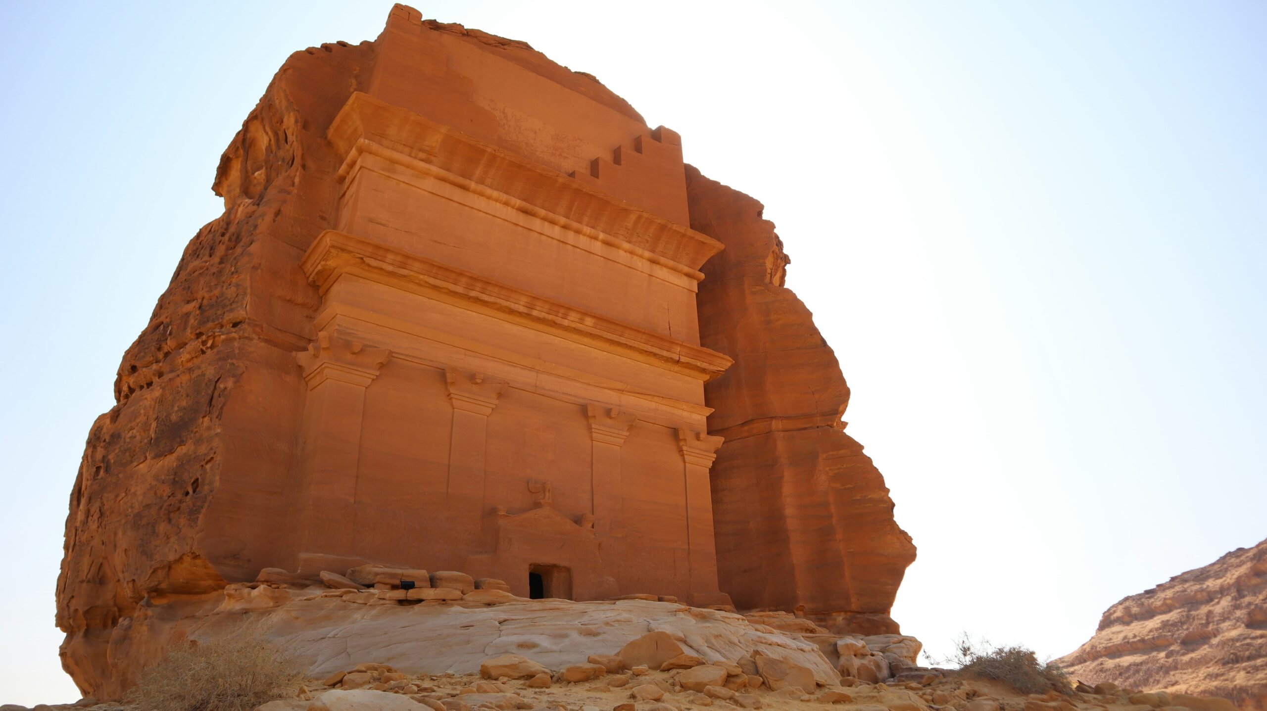 Qasr Al Farid, known as the Lonely Castle, an unfinished monumental tomb in the AlUla desert.